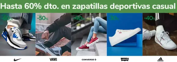 Hasta 60% dto. en zapatillas deportivas casual Hasta 60% dto. en zapatillas deportivas casual