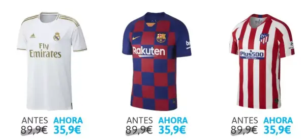 Hasta 60% dto. en equipaciones de fútbol oficiales Hasta 60% dto. en equipaciones de fútbol oficiales