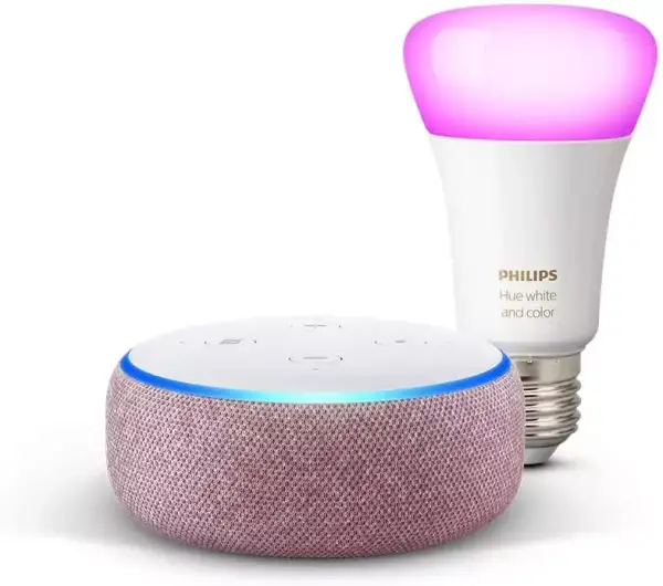 Echo Dot de 3ra generación + bombilla LED inteligente Philips Hue White & Color Echo Dot de 3ra generación + bombilla LED inteligente Philips Hue White & Color