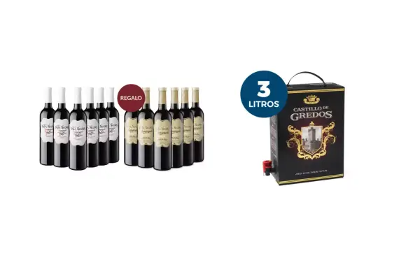 12 Botellas Vino Pata Negra + Brick 3 litros Castillo Gredos 12 Botellas Vino Pata Negra + Brick 3 litros Castillo Gredos