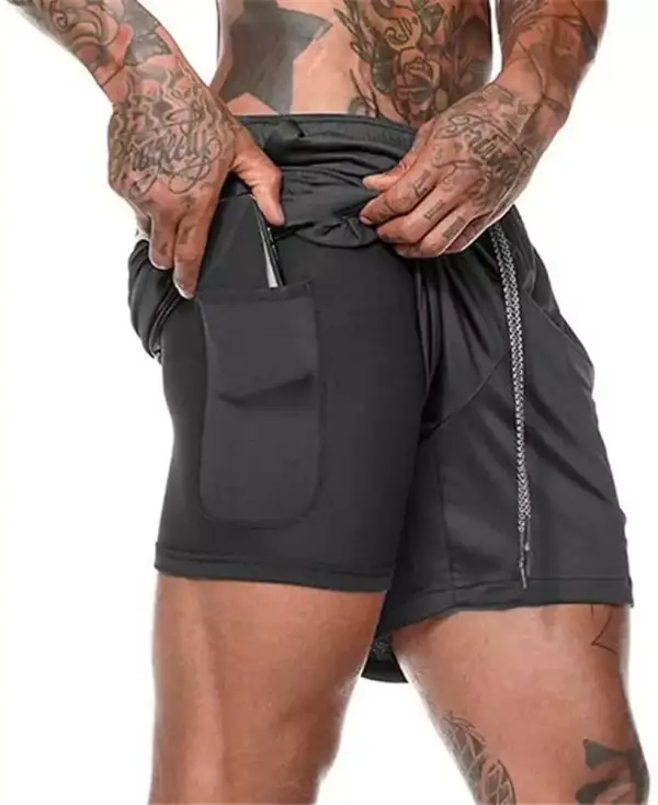 Pantalones Cortos Running Hombres 2 en 1 Pantalones Cortos Running Hombres 2 en 1