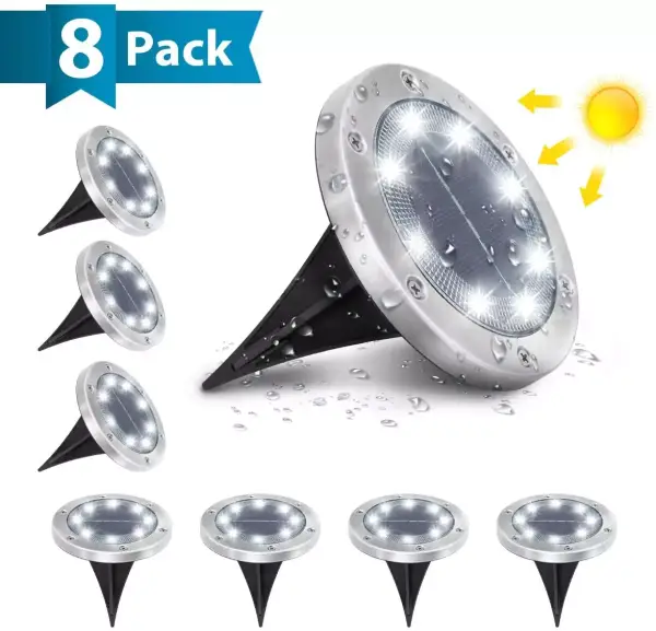 Pack 8 luces solares LED para jardín Pack 8 luces solares LED para jardín