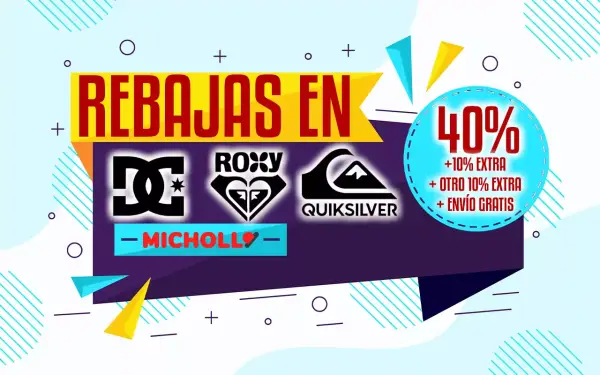 Rebajas en DCShoes, Quicksilver y Roxy Rebajas en DCShoes, Quicksilver y Roxy