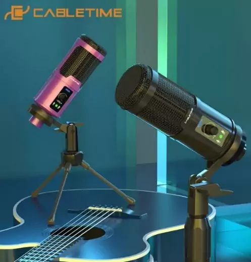 Micrófono condensador Cabletime con Reducción de ruido Micrófono condensador Cabletime con Reducción de ruido
