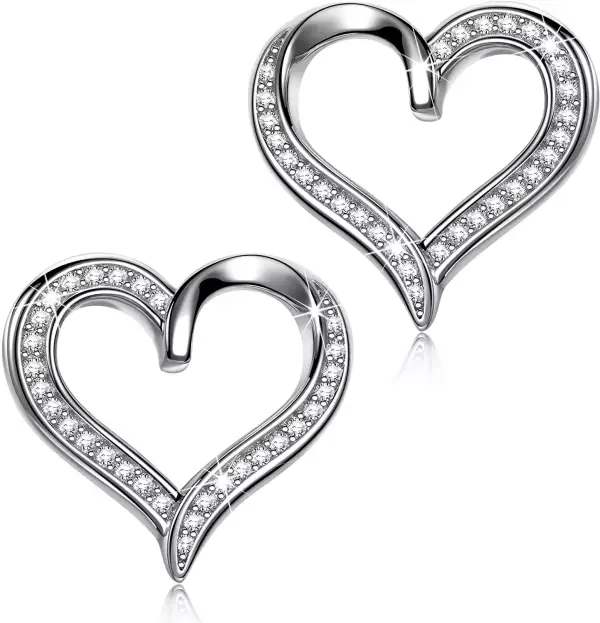 Pendientes corazón para mujer plata 925 Pendientes corazón para mujer plata 925