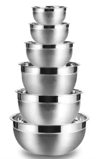 6X Cuencos de mezcla de acero inoxidable para cocina 6X Cuencos de mezcla de acero inoxidable para cocina