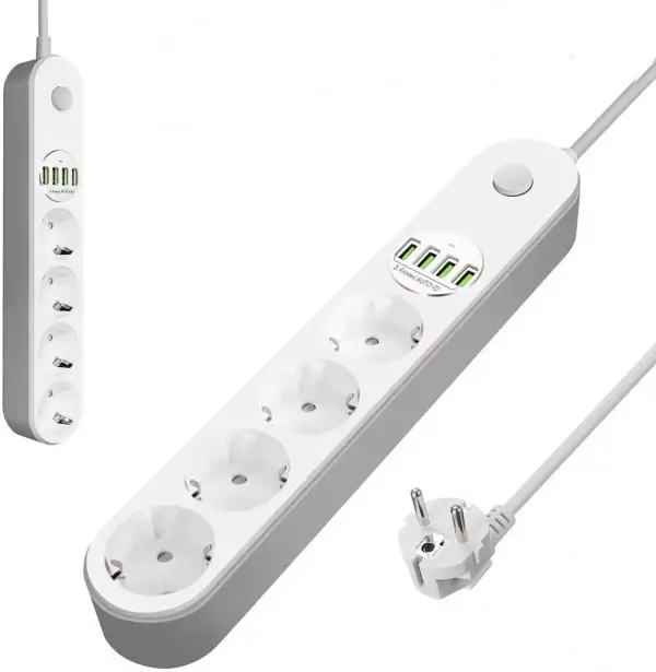 Regleta 4 enchufes + 4 USB 1800W Regleta 4 enchufes + 4 USB 1800W