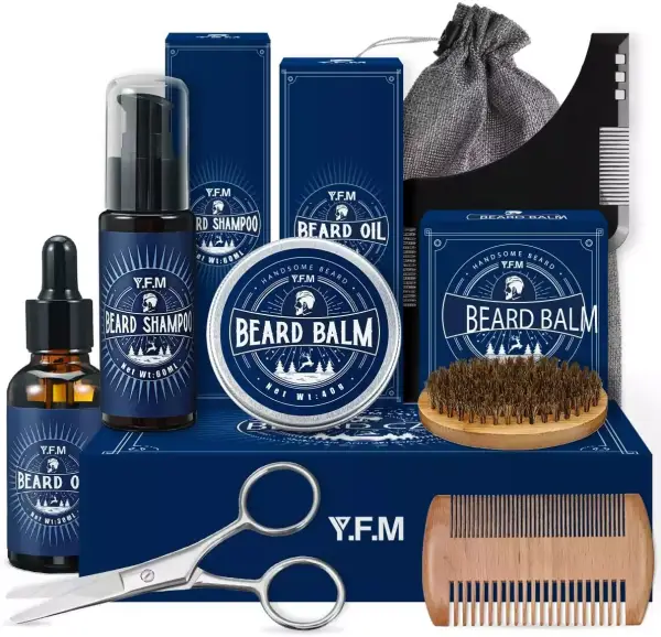 Kit 9 en 1 para el cuidado de la barba Kit 9 en 1 para el cuidado de la barba