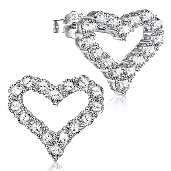 Pendientes corazón con circonitas Pendientes corazón con circonitas