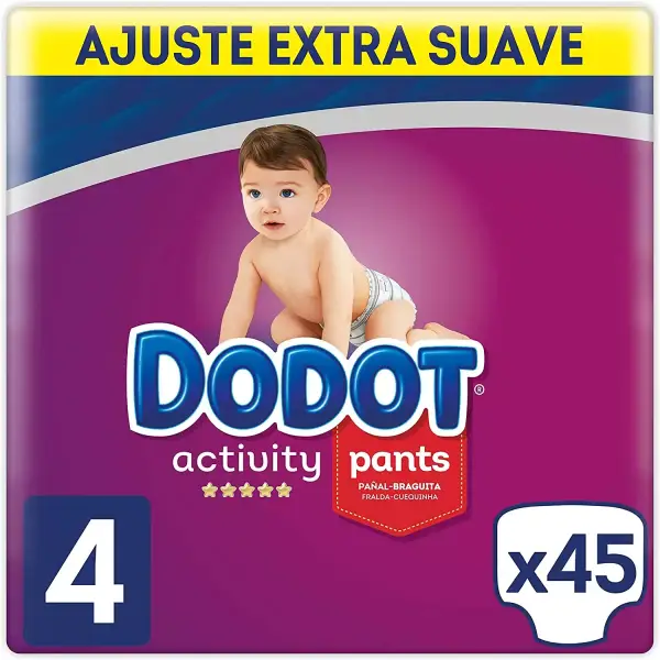 Pack de 45 Pañales Braguita Dodot Activity Pants Talla 4 Pack de 45 Pañales Braguita Dodot Activity Pants Talla 4