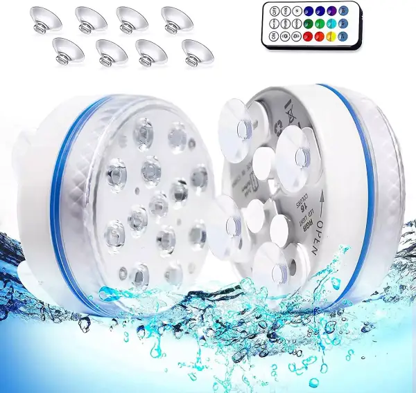 2 Luces RGB sumergibles con control IR 2 Luces RGB sumergibles con control IR