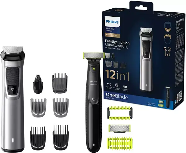 Recortadora de barba 12 en 1 Philips MG9710/90 + Philips OneBlade Recortadora de barba 12 en 1 Philips MG9710/90 + Philips OneBlade