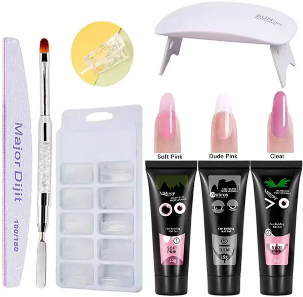 Kit de Extensión de uñas de gel con lámpara UV Kit de Extensión de uñas de gel con lámpara UV