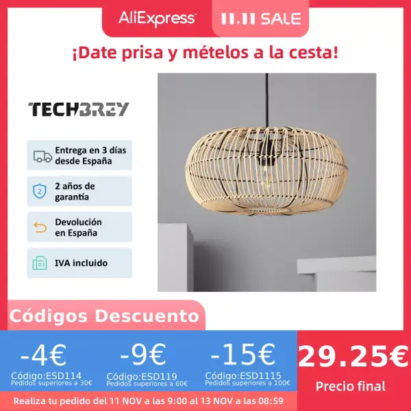 Lámpara colgante Techbrey Bambú Lámpara colgante Techbrey Bambú