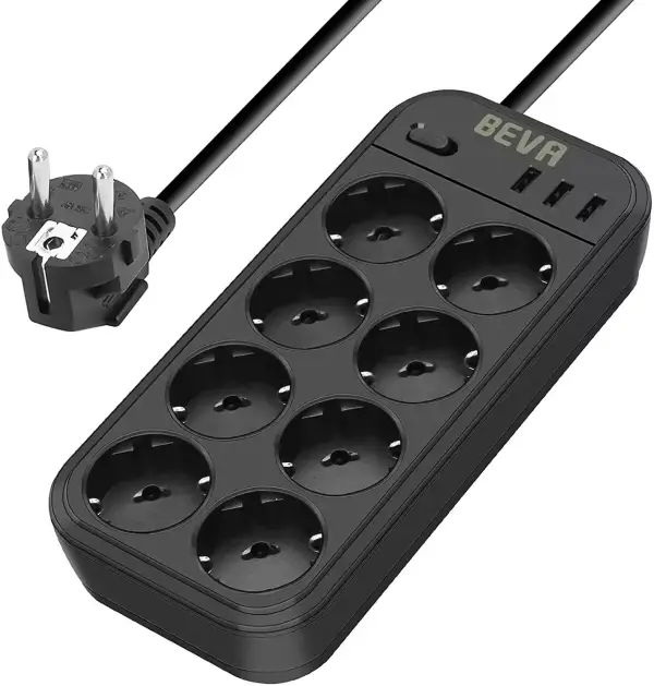 Regleta 8 enchufes + 3 USB Beva Regleta 8 enchufes + 3 USB Beva