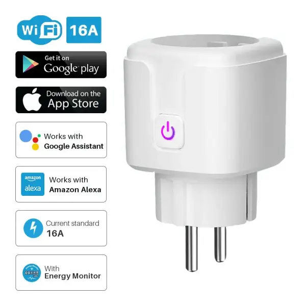 Enchufe inteligente enchufe WiFi compatible Alexa y Google Enchufe inteligente enchufe WiFi compatible Alexa y Google
