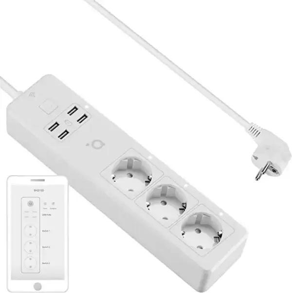 Regleta WiFi con 4 puertos USB y 3 salidas AC Regleta WiFi con 4 puertos USB y 3 salidas AC