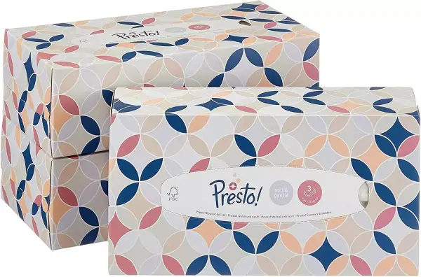 Pack 12x 90 Pañuelos Presto! de 3 capas Pack 12x 90 Pañuelos Presto! de 3 capas