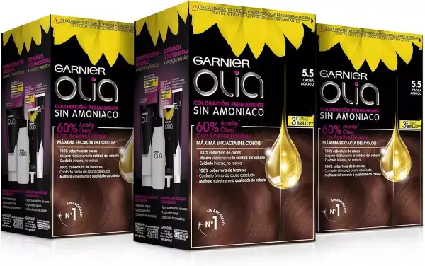 Pack 3x coloración permanente sin amoniaco Garnier Olia Pack 3x coloración permanente sin amoniaco Garnier Olia