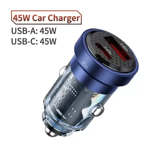Cargador Rápido para coches 45W USB-C Cargador Rápido para coches 45W USB-C