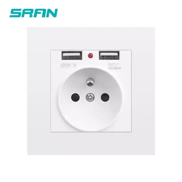 Enchufe de Pared Schuko + 2USB Enchufe de Pared Schuko + 2USB