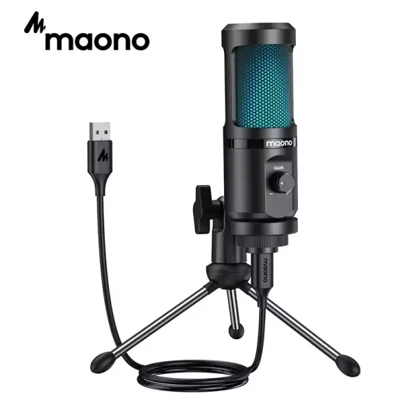 Micrófono Condensador USB Maono con iluminación LED Micrófono Condensador USB Maono con iluminación LED