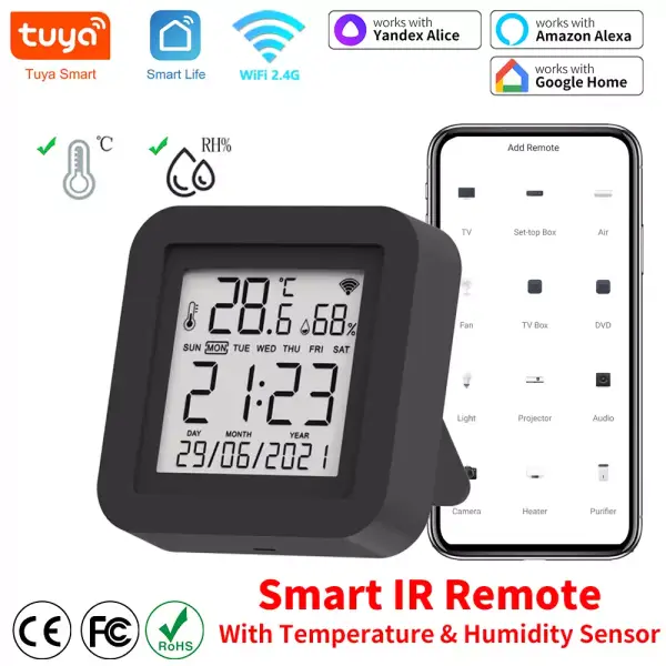 Control Remoto IR Tuya Domótico + Temperatura + Humedad Control Remoto IR Tuya Domótico + Temperatura + Humedad