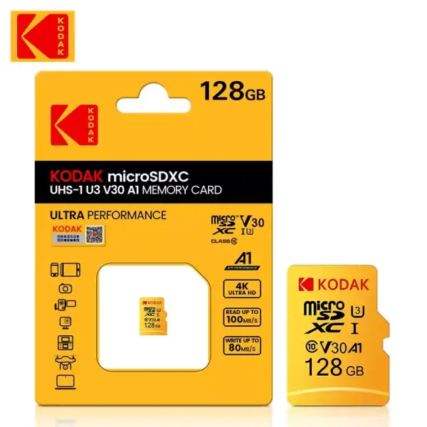 Kodak tarjeta Micro SD Clase 10 128GB Kodak tarjeta Micro SD Clase 10 128GB