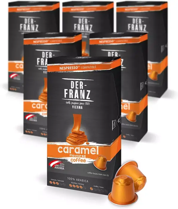 60 Cápsulas de café compatibles con Nespresso Der-Franz Caramelo 60 Cápsulas de café compatibles con Nespresso Der-Franz Caramelo