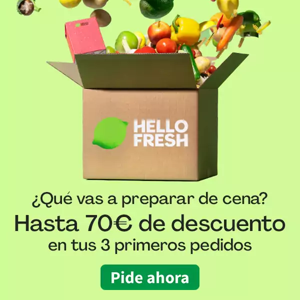 HelloFresh resuelve tus cenas · Hasta 70€ dto HelloFresh resuelve tus cenas · Hasta 70€ dto