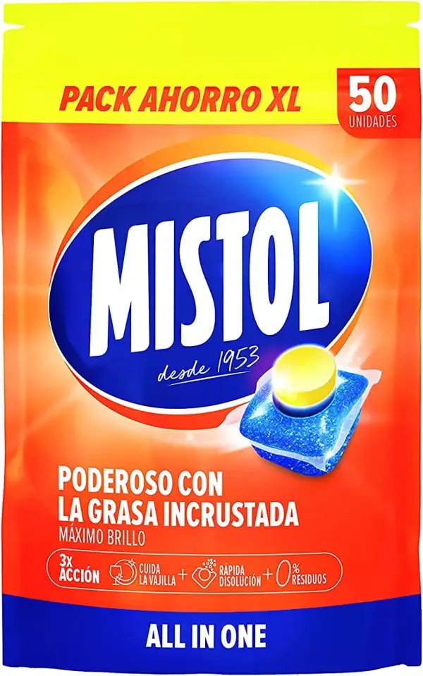 50 Pastillas Para Lavavajllas Mistol All In One 50 Pastillas Para Lavavajllas Mistol All In One