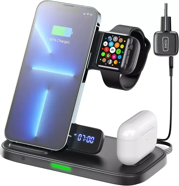 Cargador inalámbrico Iniu 3 en 1 15W Cargador inalámbrico Iniu 3 en 1 15W