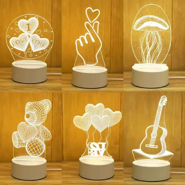 Lámpara LED 3D con diferentes decoraciones Lámpara LED 3D con diferentes decoraciones