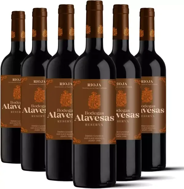 6x Botellas Vino Tinto Reserva 2017 D.O.Ca Rioja Bodegas Alavesas 6x Botellas Vino Tinto Reserva 2017 D.O.Ca Rioja Bodegas Alavesas