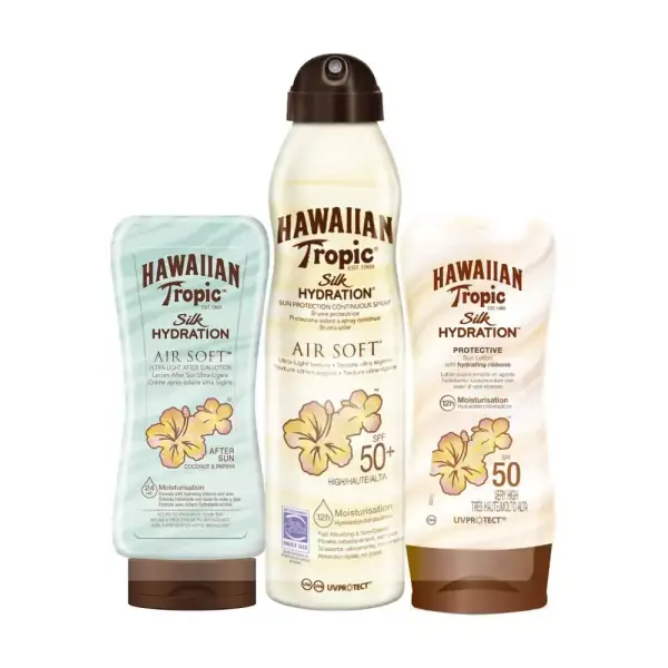 Crema Solar Hawaiian SPF 50 + Spray Solar en Bruma Air + After Sun Crema Solar Hawaiian SPF 50 + Spray Solar en Bruma Air + After Sun
