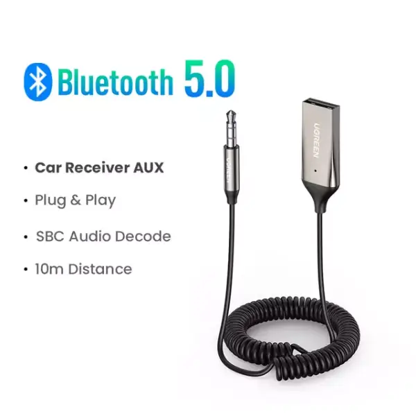 Receptor Bluetooth USB + jack 3,5mm para coche Receptor Bluetooth USB + jack 3,5mm para coche