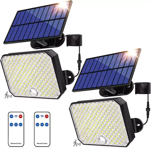 2x Luz Solar Exterior con Sensor de Movimiento 190 LED 6000lm IP65 2x Luz Solar Exterior con Sensor de Movimiento 190 LED 6000lm IP65