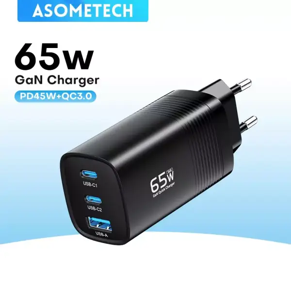 Cargador USB 65W Asometech Cargador USB 65W Asometech