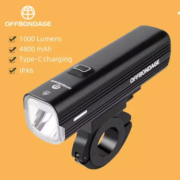 Lámpara de bicicleta de 1000 lúmenes LED Offbondage Lámpara de bicicleta de 1000 lúmenes LED Offbondage