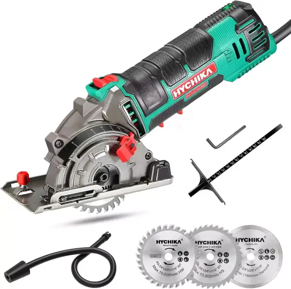 Mini Sierra Circular Hychika 500W 4500RPM + 3 Sierras Mini Sierra Circular Hychika 500W 4500RPM + 3 Sierras