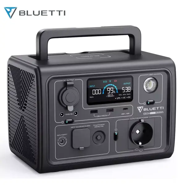 Generador Solar Portátil BLUETTI AEB3A 268Wh 600W REACONDICIONADO Generador Solar Portátil BLUETTI AEB3A 268Wh 600W REACONDICIONADO