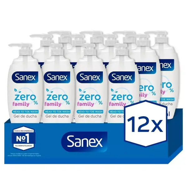 Pack 12 Gel de ducha Sanex Zero% Family Pack 12 Gel de ducha Sanex Zero% Family