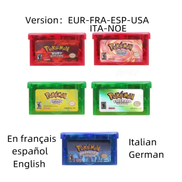 Cartuchos de videojuegos Pokémon GBA Cartuchos de videojuegos Pokémon GBA