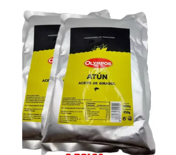 2x 1Kg Bolsa de atún en aceite girasol Olympos 2x 1Kg Bolsa de atún en aceite girasol Olympos