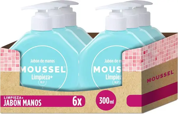 Pack de 6 Moussel Jabón de Manos Limpieza+ 300ml Pack de 6 Moussel Jabón de Manos Limpieza+ 300ml