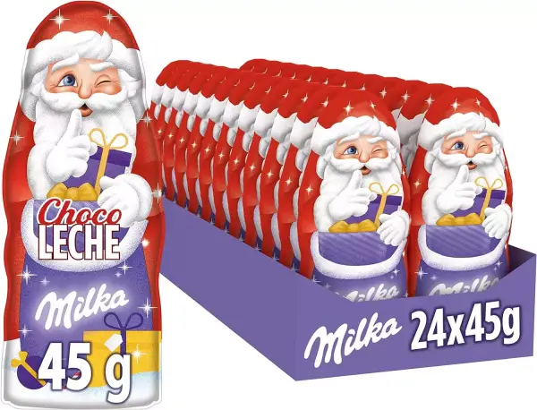 24 x 45g MilkaFigura de Chocolate con Leche Papá Noe 24 x 45g MilkaFigura de Chocolate con Leche Papá Noe