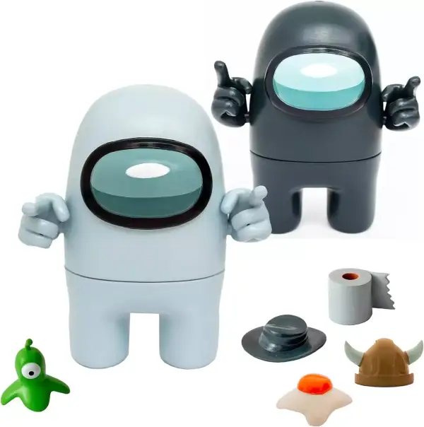2 Figuras de acción Among Us + accesorios 2 Figuras de acción Among Us + accesorios