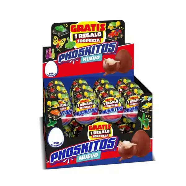 24x Huevos Sorpresa Phoskitos de Chocolate 24x Huevos Sorpresa Phoskitos de Chocolate