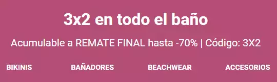 3x2 + Rebajas hasta 70% en Women Secret 3x2 + Rebajas hasta 70% en Women Secret