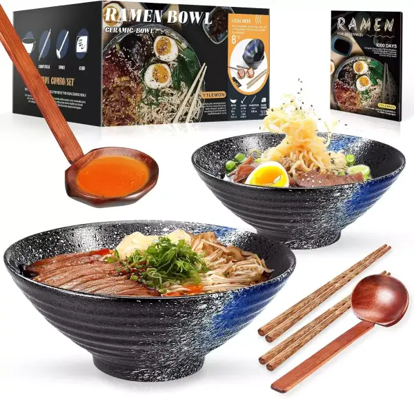 2x1L Juego De Cuencos De Ramen Cerámica 2x1L Juego De Cuencos De Ramen Cerámica